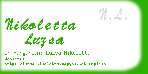 nikoletta luzsa business card